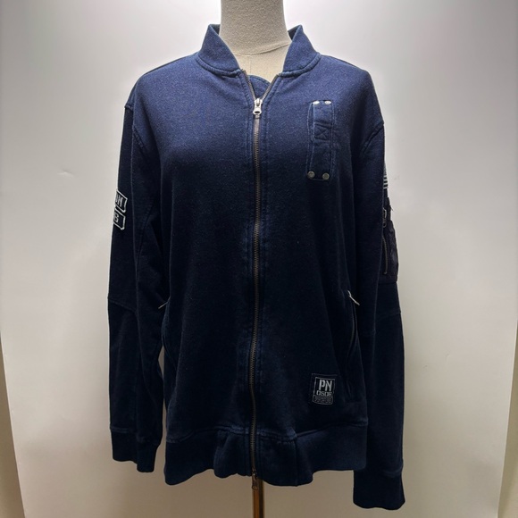 Parish Nation Navy Blue Zip-Up Jacket Size M - Picture 1 of 9